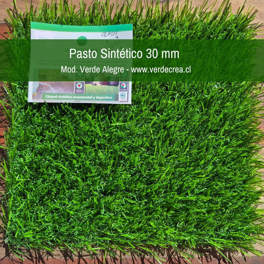 Pasto Sintético 30mm Modelo Verde Alegre Verdecrea.cl