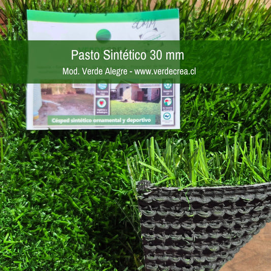 Pasto Sintético 30mm Modelo Verde Alegre Verdecrea.cl