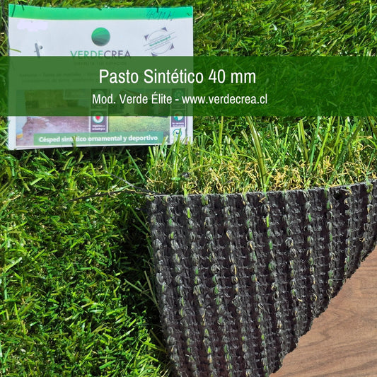 Pasto Sintético 40 mm Modelo Verde Élite Verdecrea.cl