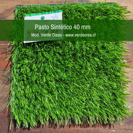 Pasto Sintético 40 mm Modelo Verde Oasis Verdecrea.cl