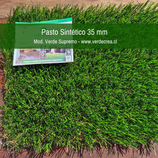 Pasto Sintético 35 mm Modelo Verde Supremo Verdecrea.cl