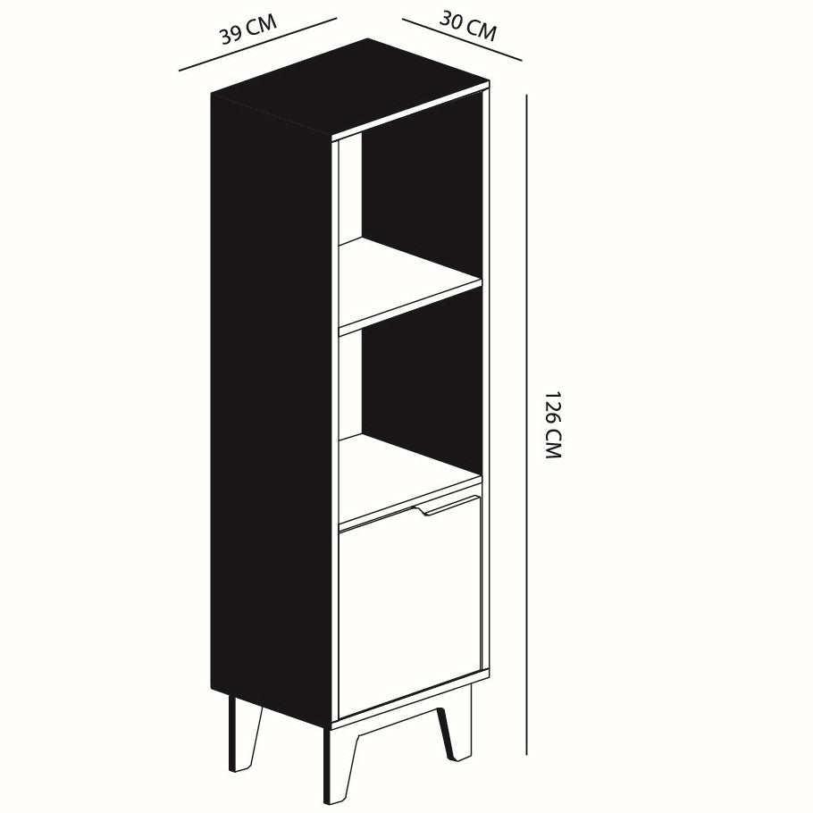 Estante Librero Bremen Simple Blanco/Carvalo